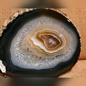 Collector's Agate Slice, 1076 Grams, Thick Cut, Natural Beauty, Display Specimen